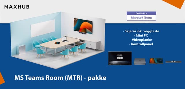 Maxhub 75" Møterom og Teams pakke