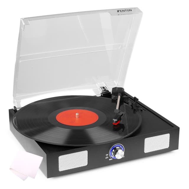 Fenton RP108B Record Player with Vinyl Cleaning Cloth (outlet)